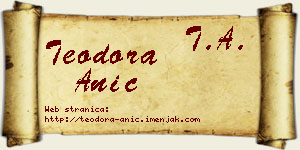 Teodora Anić vizit kartica